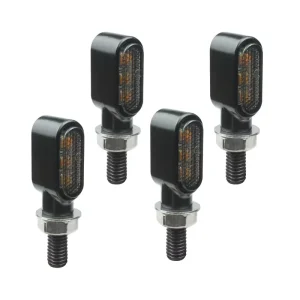 Motorcycle Turn Signal LED Mini Turn Signal Retro Metallic LED Yellow Light Signal Indicator Lights