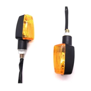 Motorcycle Turn Signal Lights Halogen Amber Lens Right Retro Blinkers for Custom Bikes