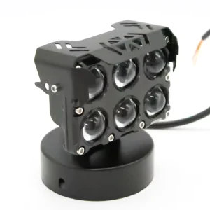 Motorcycle Ultra Bright LED Light Exterior Lighting System Twin Row 6 Lens White Yellow Dual Color Fog Lamp Front Driving Light
