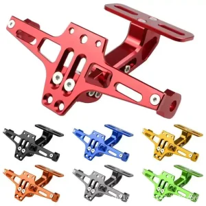 Motorcycle Universal License Plate Bracket with LED Adjustable CNC Aluminum Alloy Glossy Bracket