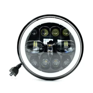 Motorcycle Work Lights Dual Color with Angel Eye 7inch Round Led Headlight for Truck Faro Led 7inch Luces Para Autos