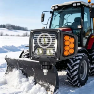 Multi Function LED Snowplow Light Heated Lens Anti Freeze Detachable Amber Turn Signal Waterproof IP68 12V 24V Tractor