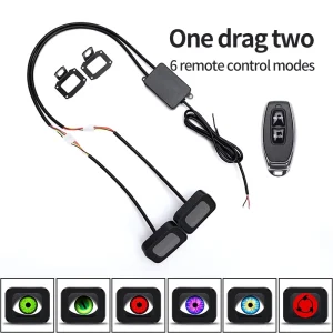 Multi-mode Remote Control Blinking LED Angel Eyes Rearview Mirror Car & Motorcycle Exterior Modification Light