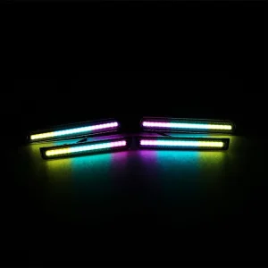 Multicolor Chasing RGB LED Side Markers With Black Housing for Dodge Challenger