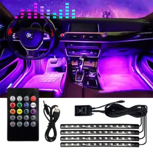Multicolor RGB Car Interior Optical Acrylic Strip 12V Decorative Ambient Mood Lighting APP Control