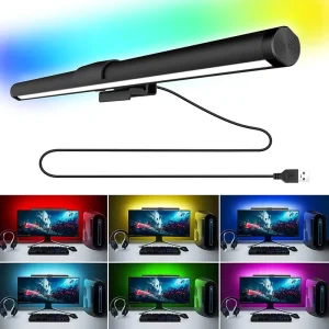 NY MGD USB Powered Round Desktop LED Display Monitor Light Bar Touch Control RGBIC Night Light for Computer