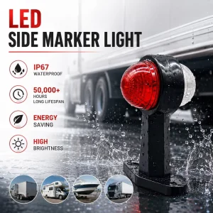 New 12 24V LED Side Marker Light for Truck Trailer Car Lighting Accessories Durable Waterproof Lamps