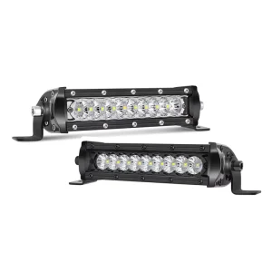 New 54W Slim LED Light Bar Single Row in Chrome Black 6” 30” for 4×4 Offroad 12V Vehicles and Trucks 2 Pcs