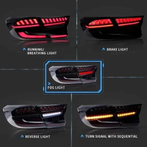 New Accord 10th Gen Led Tail Lights Scanning Dynamic Animation Breathing DRLs