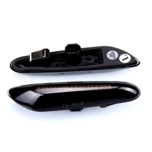 New Amber Dynamic Car LED Side Marker Turn Signal Light Plug and Play Installation for E46 E60 E81 E88 E90 E93 Smoke