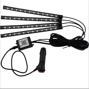 New Car LED Ambient Light 48 LED App RGB Auto Foot Interior Decorative Atmosphere Lamp 4pcs set Accessories