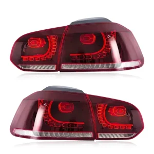 New Condition for Volkswagen Golf 6 MK6 12V 3000 Lm LED Tail Lights Red Sequential Rear Lamp
