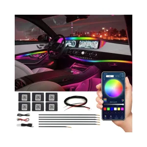 New Design Acrylic Chasing RGB Auto Atmosphere Light All in 1 LED Strip Interior Decorative Lamp APP Control Car Ambient Light
