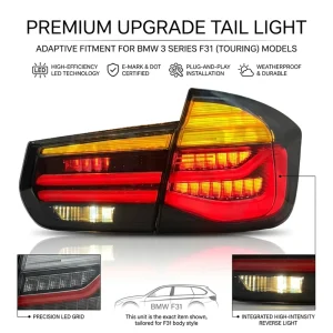 New Design Car Accessories Bmws 3 Series F31 Touring LED Taillights Assembly LED Tail Lamps Modified Running Rear Lights
