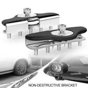 New Design No Hole 2 Pieces Clamp Holder Led Work Light Bar Car Hood Mounting Brackets for Offroad Led Lights