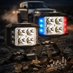New Dual Color Side Shooter 12V 4inch IP67 Waterproof 35W Led Fog Light Spot Beam Flashing for Truck ATV SUV Boat