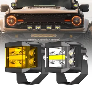 New IP68 Waterproof 54W Aluminum ATV UTV Bumper Halo Combo Beam Flood Auxiliary Vehicle Work Fog Driving Spot White Car Lights
