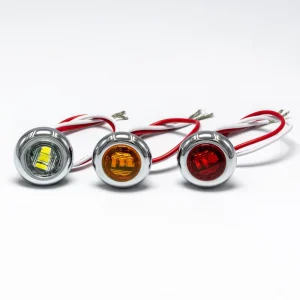 New PC Ring Turn Stop Signal Light 3 LED 3 4” Marker Lamp Indicator Red Truck Side Light