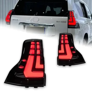New Red Lexus GX460 OLIVER Fitment Tail Light Assembly with LED Driving Lights and Flowing Turn Signal