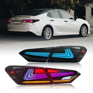 New Upgrade RGB LED Tail Lights for Toyota Camry Rear Lamp Clear Smoke Lens Sequential Signal Plug+Play 100%