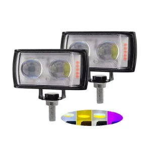 Night Auxiliary Lighting Spotlight 3000k 6000k Red Blue Aluminum 12v 24v Motorcycle Led Car Head Lamp Fog Light Flash