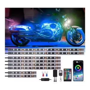 Night Ride Full Color RGB Motorcycle Kit Customizable Retrofit Atmosphere Decorative Lighting System