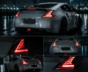 Nissan 370Z Z34 LED Rear Tail Light Assembly Smoked Lens Dynamic Indicator Brake Lamp Upgrade Auto Exterior Parts