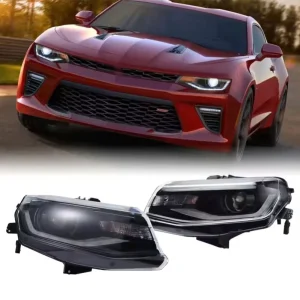 Not Glued Car Parts Black LED Car Headlight for Camaro