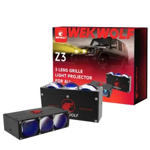 OEM 170W Projector LED Grille Lights 3 Lens Driving Spotlight External Auxiliary Light for Car Motorcycle Truck SUV