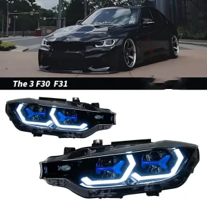 OEM Custom for BMW F30 LED Blue Laser Spoon Daytime Running Lights Front Lamp F35 318i 320i 325i Angel Eye Headlights Auto Light