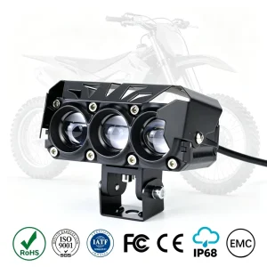 OEM Electric Moto Luces Fog Pod Motor Auxiliary Motorbike Driving Lamp Spot Light Motorcycle LED Spotlight with Cooling Fan