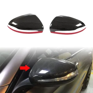 OEM Fit Snap On Carbon Fiber Mirror Cover Replacement for Mercedes Benz C E GLC V S Class Real Carbon Fiber Exterior Mirror Trim
