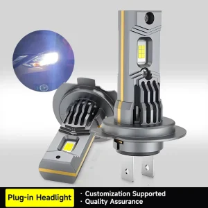 OEM H7 LED Headlight Bulb 50W 6000K 6600LM High Low Beam Plug and Play IP68 Waterproof for Car Auto Replacement