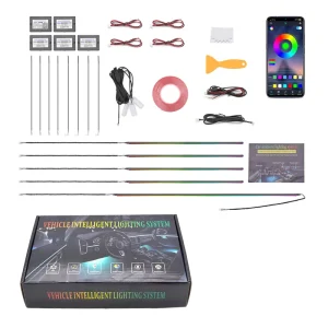 OEM Manufacturer Customizable RGB Dynamic Symphony Car Interior Light 18 / 22 in 1 Ambient Atmosphere LED Light Kit for Car