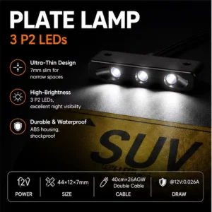 OEM Mini LED License Plate Lamp 12V 3 P2 LEDs Low Power Number Plate Light for Truck Trailer Motorcycle