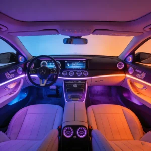 OEM ODM Car Accessories Interior Atmosphere Light App Sound Control Symphony LED Fiber Car LED Strips App Ambient Lights