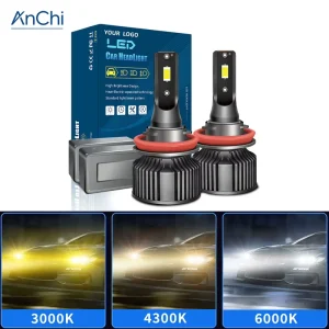 OEM ODM Yellow White LED Fog Lights Bulb LED Headlight Bulb for Car H4 H7 H8 H9 9004 9005 9007 9012psx24w psx26w p13w