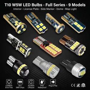 OEM OED T10 W5W Error Free LED Auto Bulb White Amber Red Ice Blue 194 501 158 Car Lamp for Interior Dome Map License Plate Light