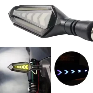 OUNUAN High Quality Motorcycle Rear Turn Signal Light White Yellow Dual Color Flowing LED New
