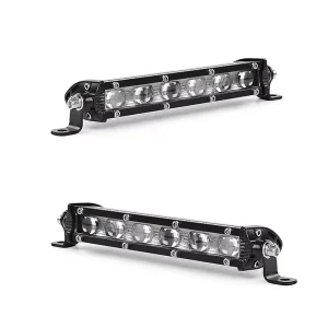 OVOVS 18W 4D 7″ LED Light Bar Spot Flood Beam Single Row Light Bar for 4×4 Trucks Offroad