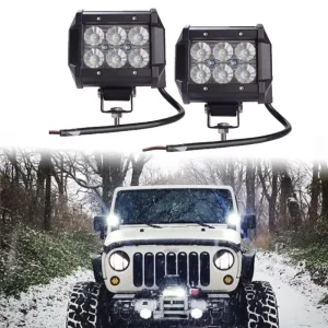 Off Road Driving Lamps Double Row Flood Spot Lighting Bar for Car Motorcycle ATV Truck SUV White 18W 6LED Auto LED Work Lights