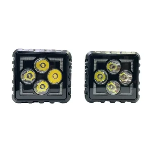 Off Road LED Lights Auxiliary 4 Pod 3 Inch Motorcycle Spot Light Kit Strobe Remote Control Yellow DRL Wiring Harness for Car SUV