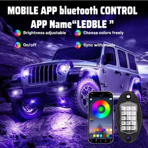 Off Road LED Tail Light RGB Colorful Ambient APP Controlled Decorative Modified ATV Wheel Arch Light