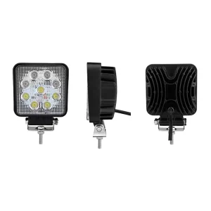 Off Road Led Work Light 12V 24V 27W Flood Spot Beam Square LED Working Lamp for Auto Industry Excavator