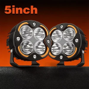 Off-road Vehicle Auxiliary Lighting 200W 20000 Lm 5 Inch Work LED Fog Driving Lights for Car Boat 4×4 Off-road Truck Universal