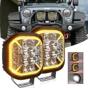 Offroad Auxiliary Light Super Bright White Yellow High Power 200W IP68 Aluminum Car LED Headlight Spot Driving Light