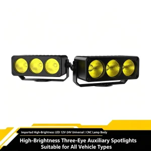 Offroad Truck SUV 3LED Grille Spot Light CNC Ultra Thin Hidden Design 12V 24V High Power Car Auxiliary Headlight