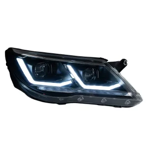 Old To New Facelift Full LED Headlight Assembly For VW Tiguan MK1 5N DRL Bi-Lens Canbus Plug and Play Auto Parts