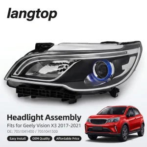 Original Quality PC Housing Headlight 12V 55W Halogen Lamp for Geely Yuanjing X3 Repair