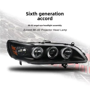 Original position Modified Projector Angel Eye Xenon Headlight Assembly Fits 6th Generation a Ccord 3 Year Warranty